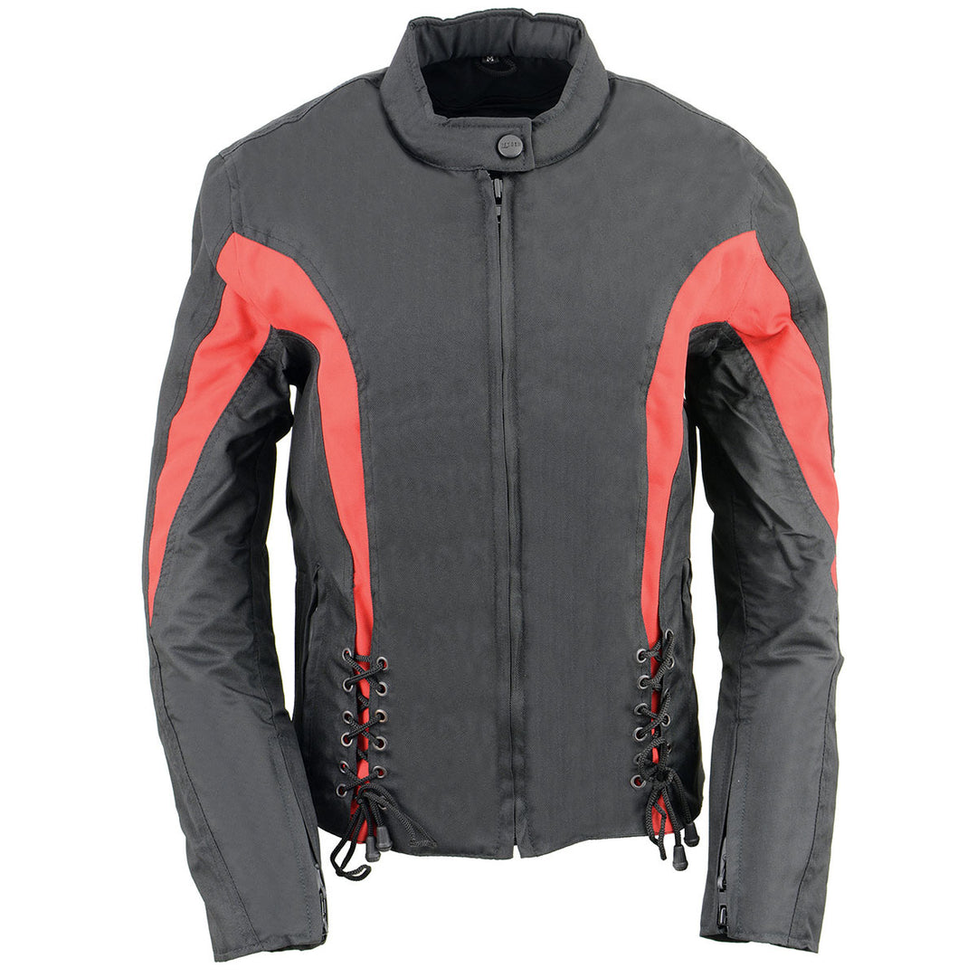 Nexgen Riding Jacket Nexgen SH2188 Women's Black and Red Textile Motorcycle Riding Jacket ...