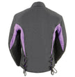 Nexgen SH2188 Women's Black and Purple Textile Motorcycle Riding Jacket with Side Stretch and Lacing