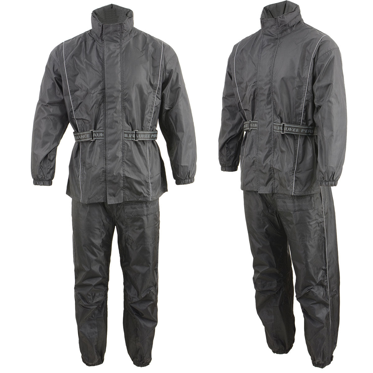 NexGen SH2215 Men's Lightweight Oxford Nylon Black Water Resistant Rain Suit