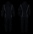 NexGen SH2225 Men's Black Waterproof Rain Suit with Reflective Piping