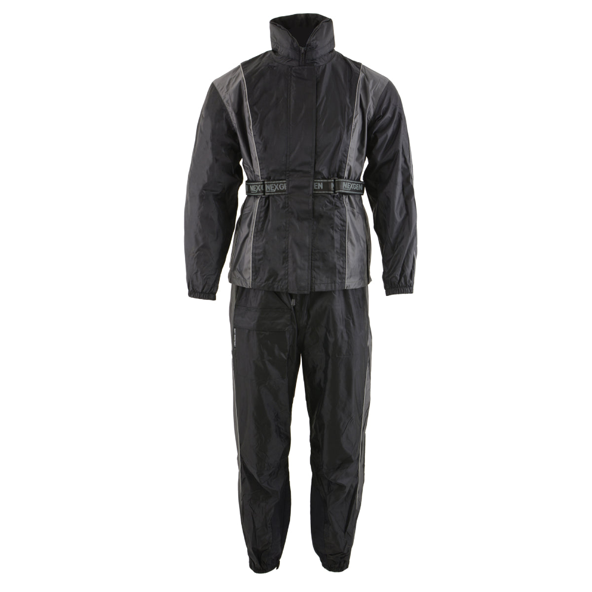 Milwaukee Leather SH2225L Women's Black and Grey Waterproof Rain Suit with Reflective Piping