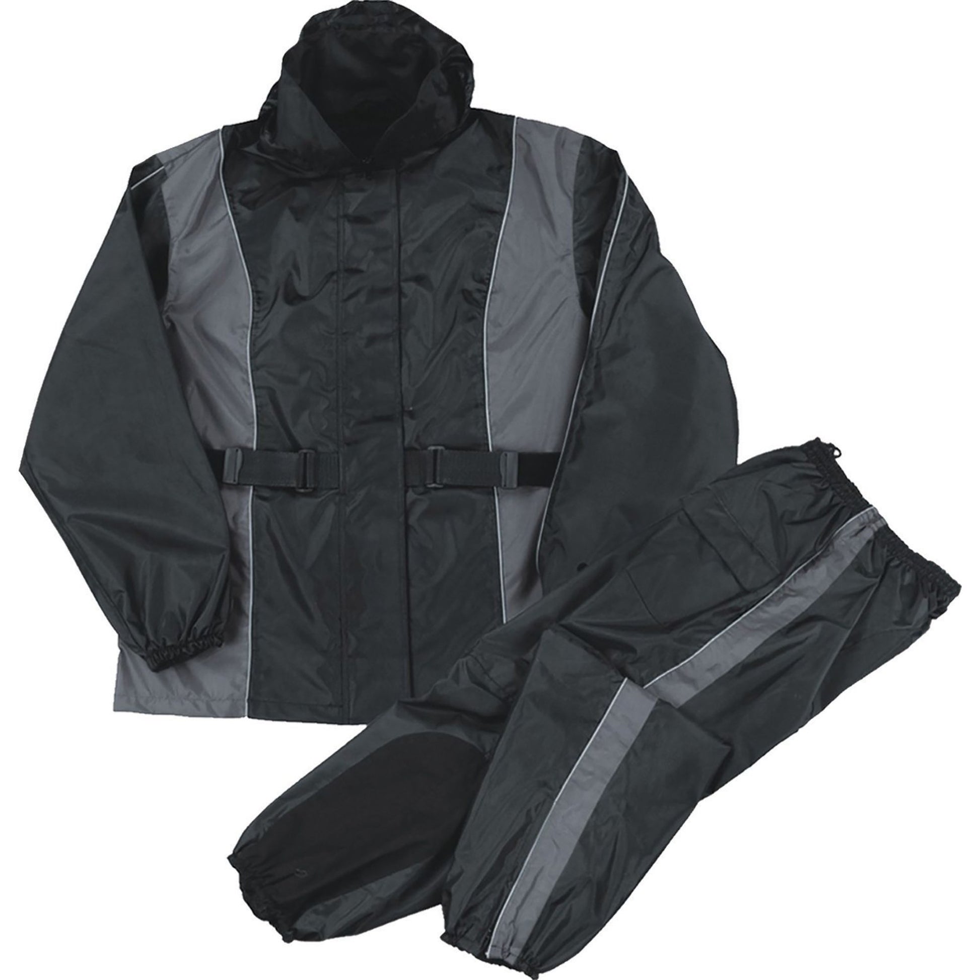 Milwaukee Leather SH2225L Women's Black and Grey Waterproof Rain Suit with Reflective Piping