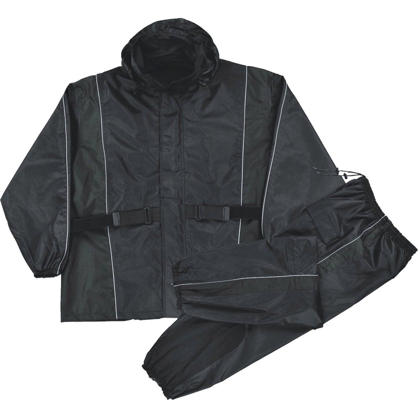 Milwaukee Leather SH2225L Women's Black Water Resistant Rain Suit with Reflective Piping