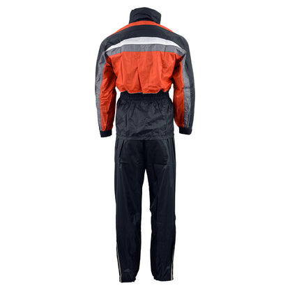 NexGen Men's SH2226 Black and Orange Hooded Water Proof Rain Suit