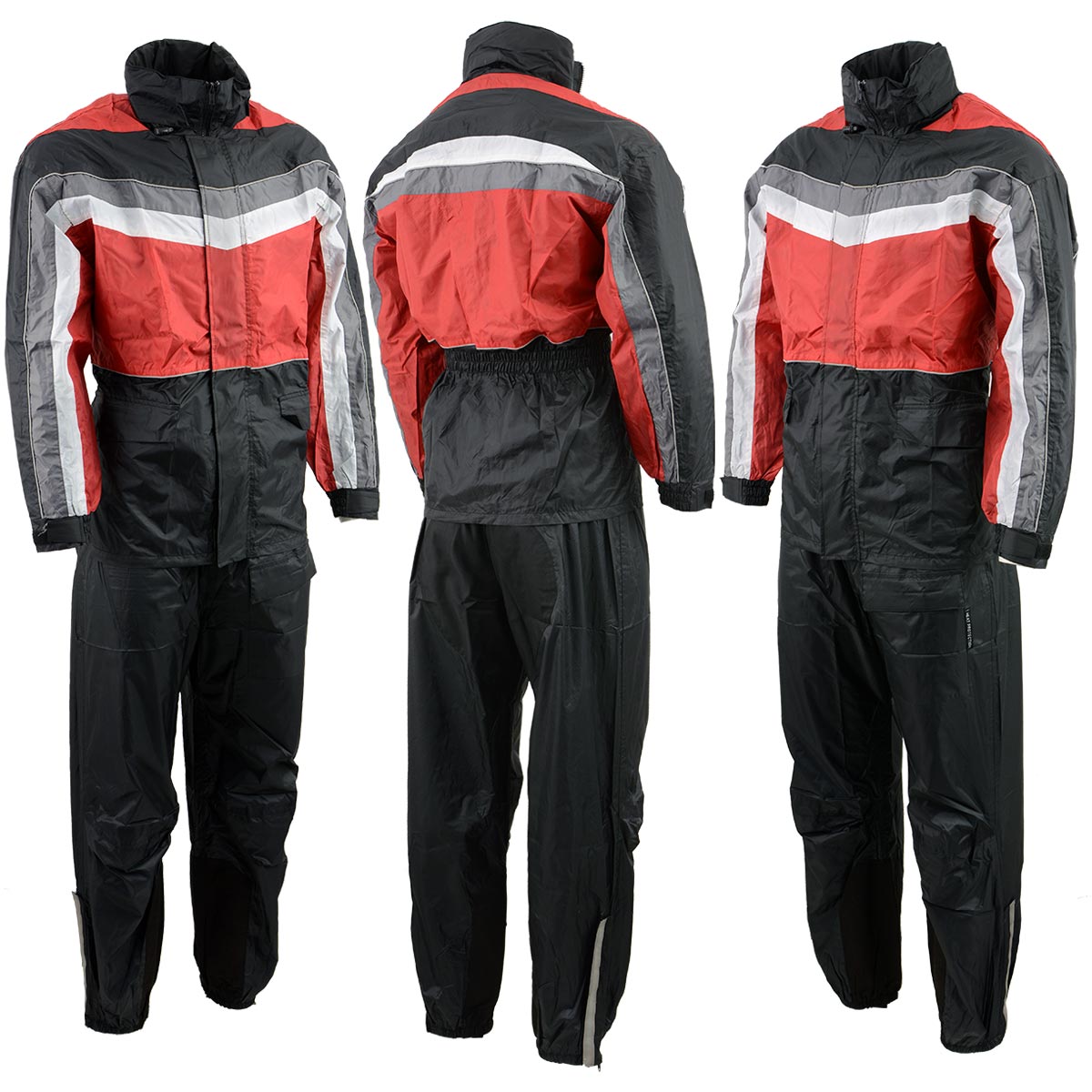 NexGen Men's SH2226 Black and Red Hooded Water Proof Rain Suit