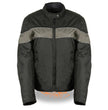 Milwaukee Leather SH2261 Women's Lightweight Black and Grey Textile Motorcycle Jacket with Reflective Piping