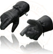 Milwaukee Leather SH230 Men's Black Leather Warm Lining Gauntlet Motorcycle Hand Gloves W/ ‘Rain Mitten and Pull-on Closure’