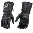 Milwaukee Leather SH231 Men's Black Leather Warm Gauntlet Motorcycle Cold Weather Gloves