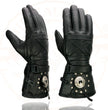 Milwaukee Leather SH231 Men's Black Leather Warm Gauntlet Motorcycle Cold Weather Gloves