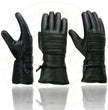 Milwaukee Leather SH232 Men's Black Leather Warm Lining Gauntlet Motorcycle Hand Gloves W/ Rain Mitten and Adjustable Strap