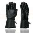 Milwaukee Leather SH232 Men's Black Leather Warm Lining Gauntlet Motorcycle Hand Gloves W/ Rain Mitten and Adjustable Strap