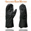 Milwaukee Leather SH232 Men's Black Leather Warm Lining Gauntlet Motorcycle Hand Gloves W/ Rain Mitten and Adjustable Strap