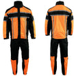 Milwaukee Leather SH233102 Men's Black and Orange Water Resistant Rain Suit with Reflective Tape