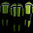 NexGen SH233113 Men's Black and Neon Green Water Resistant Motorcycle-Outdoors Rain Suit with Reflective Tape