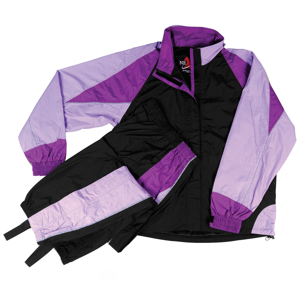 NexGen Ladies SH2332 Black and Purple Water Proof Rain Suit