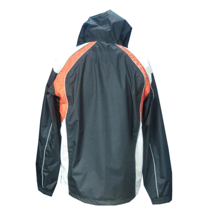 NexGen Ladies SH2349 Black, Beige and Orange Hooded Water Proof Rain Suit