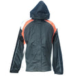 NexGen Ladies SH2349 Black, Beige and Orange Hooded Water Proof Rain Suit