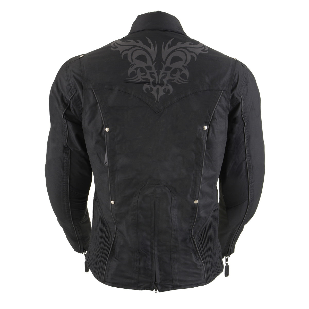 Milwaukee Leather SH2366 Women's'Reflective Tribal' Black Armored Motorcycle Textile Jacket