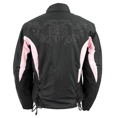 NexGen SH236806 Women's 'Reflective Buffalo Head' Black and Pink Textile Jacket