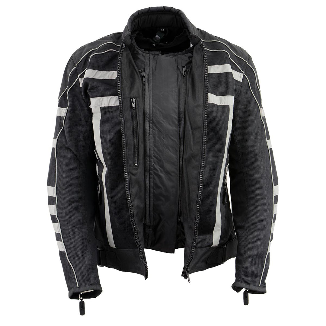 Nexgen Riding Jacket NexGen SH2376 Women's Black and Grey Nylon with Mesh Armored Racer ...