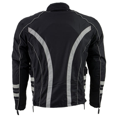 NexGen Men's SH2389 Black and Grey Armored Racer Jacket