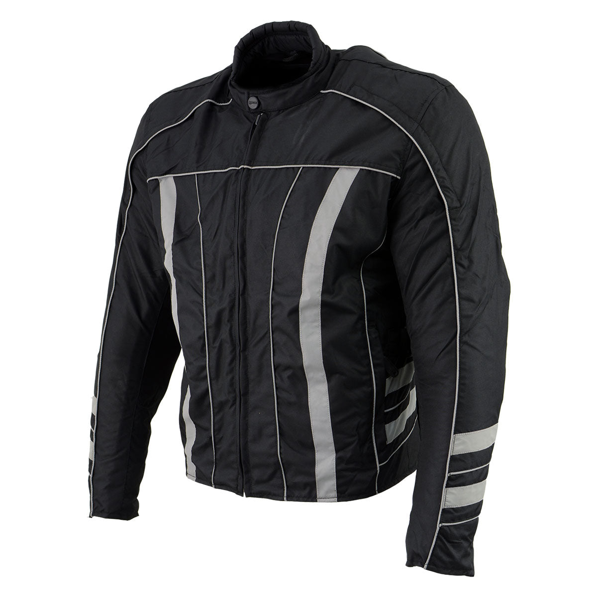 NexGen Men's SH2389 Black and Grey Armored Racer Jacket