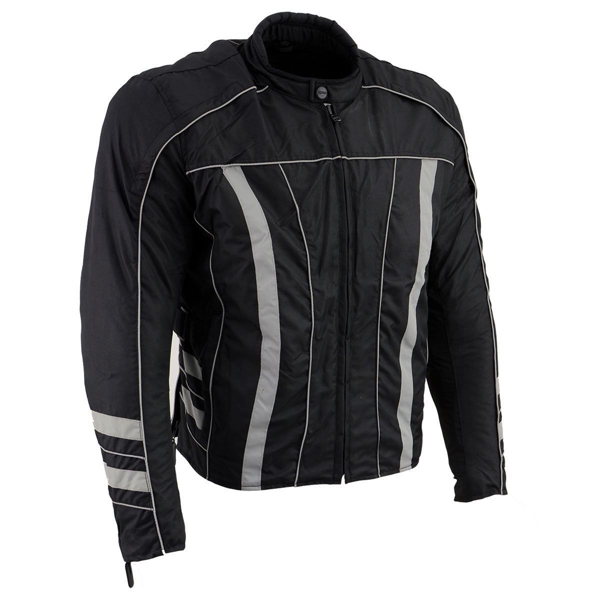 NexGen Men's SH2389 Black and Grey Armored Racer Jacket