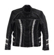 NexGen SH2394 Women's Black and Silver Textile Racer MC Jacket