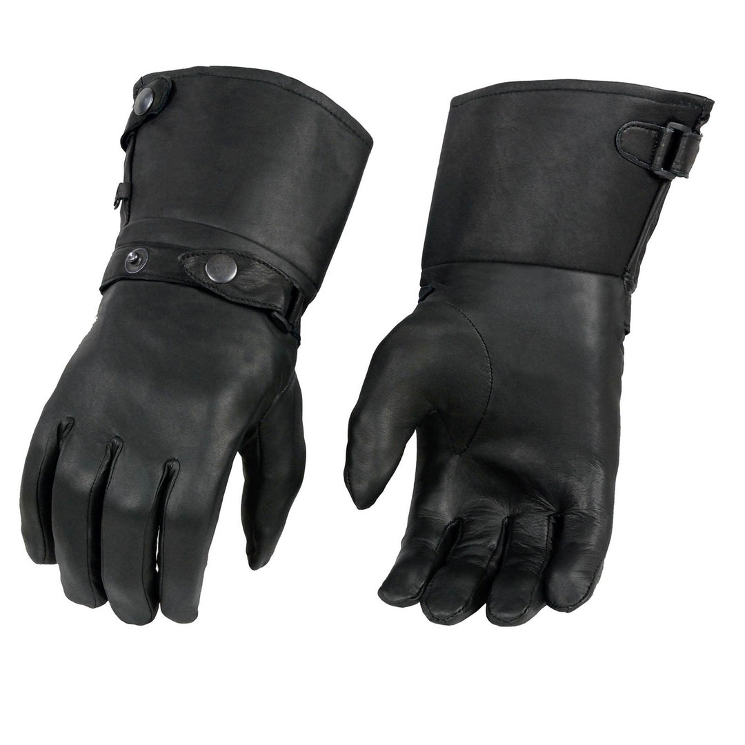 Milwaukee Leather Men's Gauntlet Motorcycle Hand Gloves-Black Leather Long Cuff Snap Closure Thermal Lined-SH264 - Black / XX-Large Milwaukee Leather Men's Gauntlet Motorcycle Hand Gloves-Black Leather Long Cuff Snap Closure Thermal Lined-SH264 - Black / XX-Large