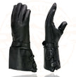 Milwaukee Leather Men's Gauntlet Motorcycle Hand Gloves-Black Leather Long Cuff Snap Closure Thermal Lined-SH264