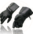 Milwaukee Leather Men's Gauntlet Motorcycle Hand Gloves-Black Leather Long Cuff Snap Closure Thermal Lined-SH264