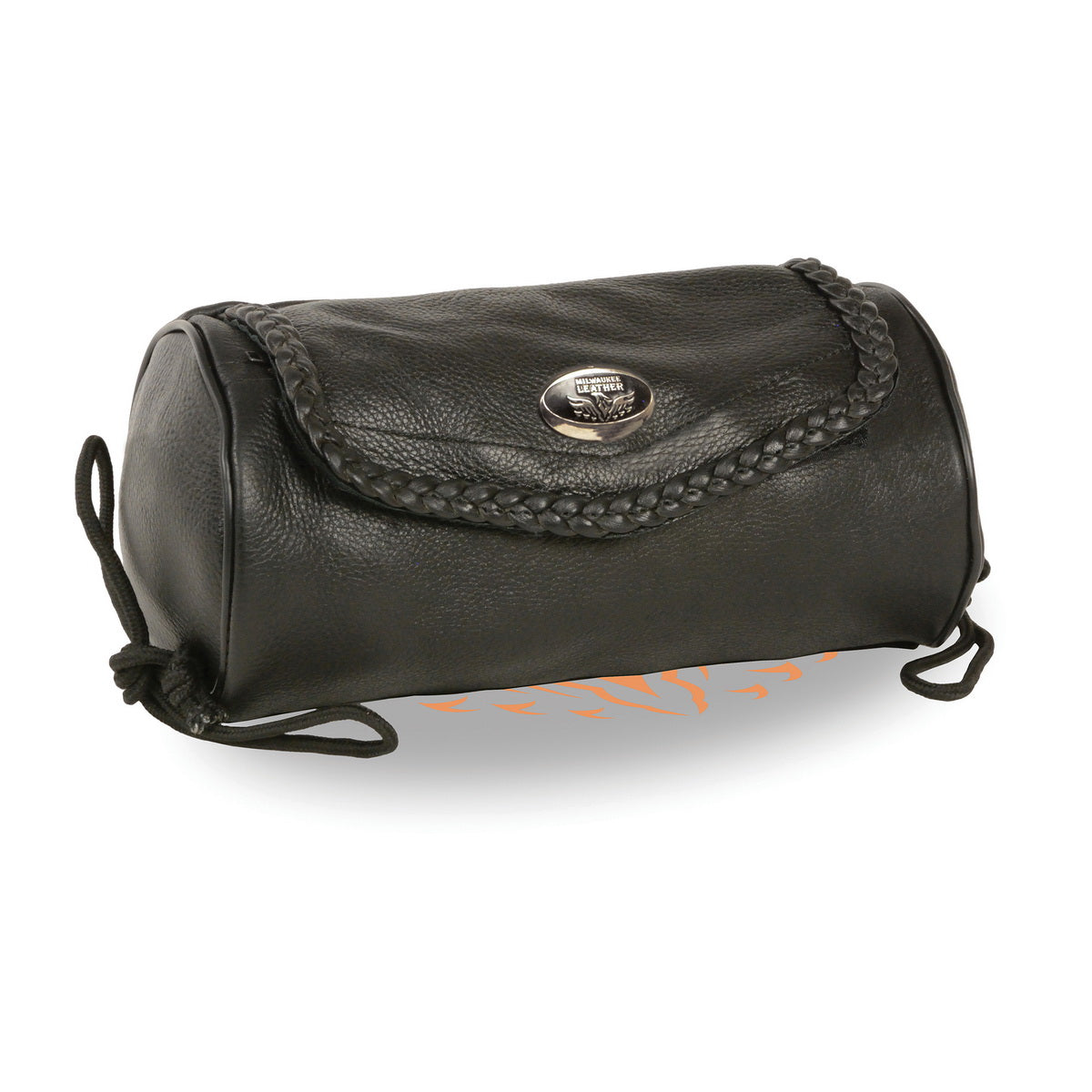 Milwaukee Leather SH495 Black Soft Leather Braided Medium Size
