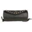 Milwaukee Leather SH496 Black Soft Leather Large Braids and Studs Tool Pouch for Motorcycles
