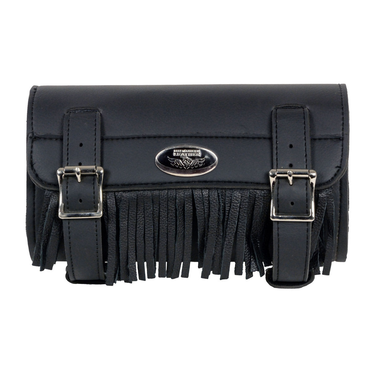 Milwaukee Performance SH498 Black PVC Large Two Buckle Fringed Tool Bag for Motorcycles