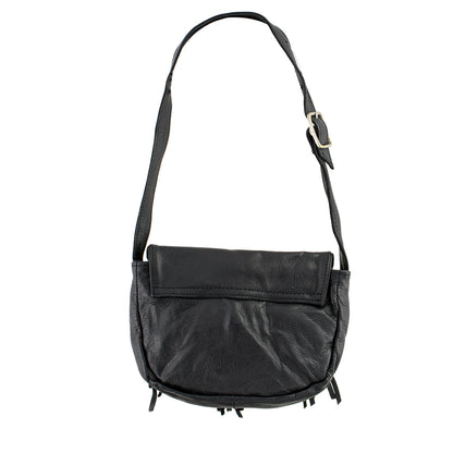 Milwaukee Leather SH507 Ladies ‘Studded and Fringed’ Black Hand Bag