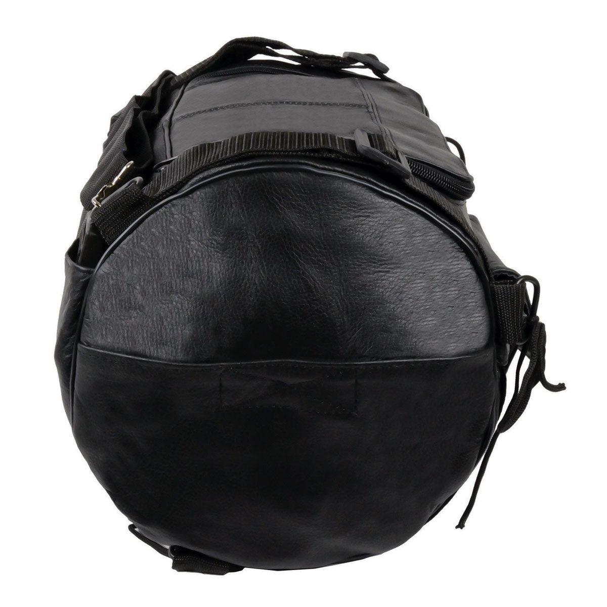 Milwaukee Leather SH535 Small Motorcycle Leather Roll Bag Mounts