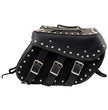 Milwaukee Leather SH55102 Black PVC Zip Off Medium Size Chrome Studded Motorcycle Saddlebag