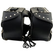 Milwaukee Leather SH55102 Black PVC Zip Off Medium Size Chrome Studded Motorcycle Saddlebag