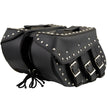 Milwaukee Leather SH55102 Black PVC Zip Off Medium Size Chrome Studded Motorcycle Saddlebag