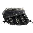 Milwaukee Leather SH55102 Black PVC Zip Off Medium Size Chrome Studded Motorcycle Saddlebag
