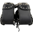 Milwaukee Leather SH55102 Black PVC Zip Off Medium Size Chrome Studded Motorcycle Saddlebag