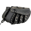 Milwaukee Leather SH55102 Black PVC Zip Off Medium Size Chrome Studded Motorcycle Saddlebag