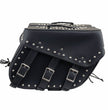 Milwaukee Leather SH551ZB Black PVC Zip Off Chrome Studded Motorcycle Saddlebag