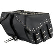 Milwaukee Leather SH551ZB Black PVC Zip Off Chrome Studded Motorcycle Saddlebag