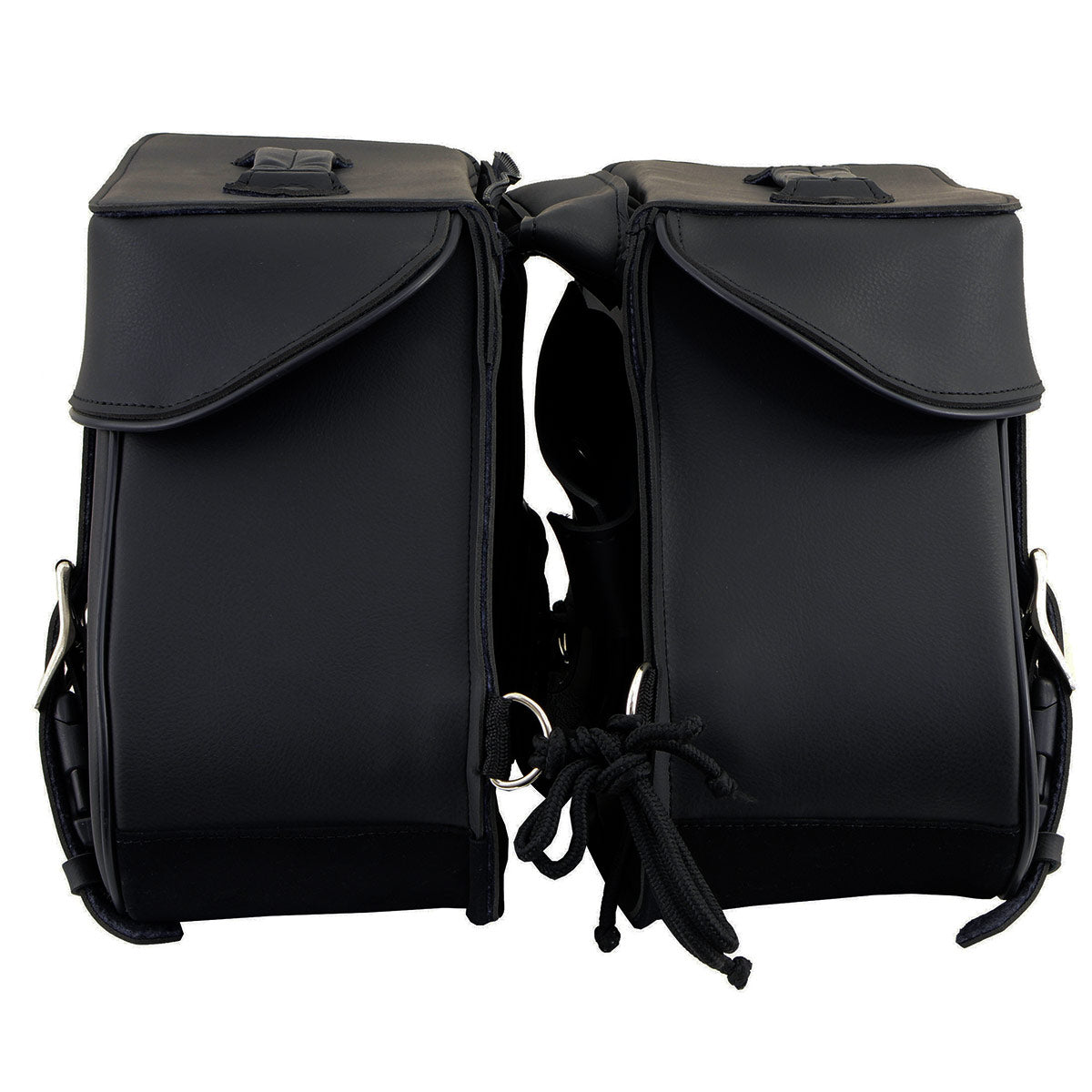 Milwaukee Leather SH55201ZB Black Large PVC Zip-Off Throwover Motorcycle Saddlebags