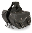 Milwaukee Leather SH553ZB Black Large Zip-Off PVC Studded Throw Over Saddlebags