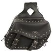 Milwaukee Leather SH553ZB Black Large Zip-Off PVC Studded Throw Over Saddlebags