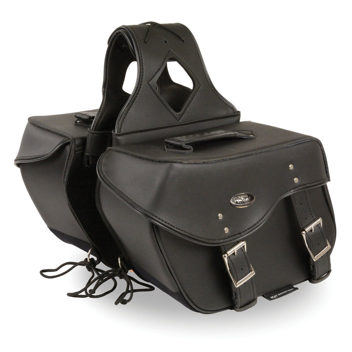 Milwaukee Leather SH55303ZB Black Medium Zip-Off PVC Throw Over Motorcycle Saddlebags