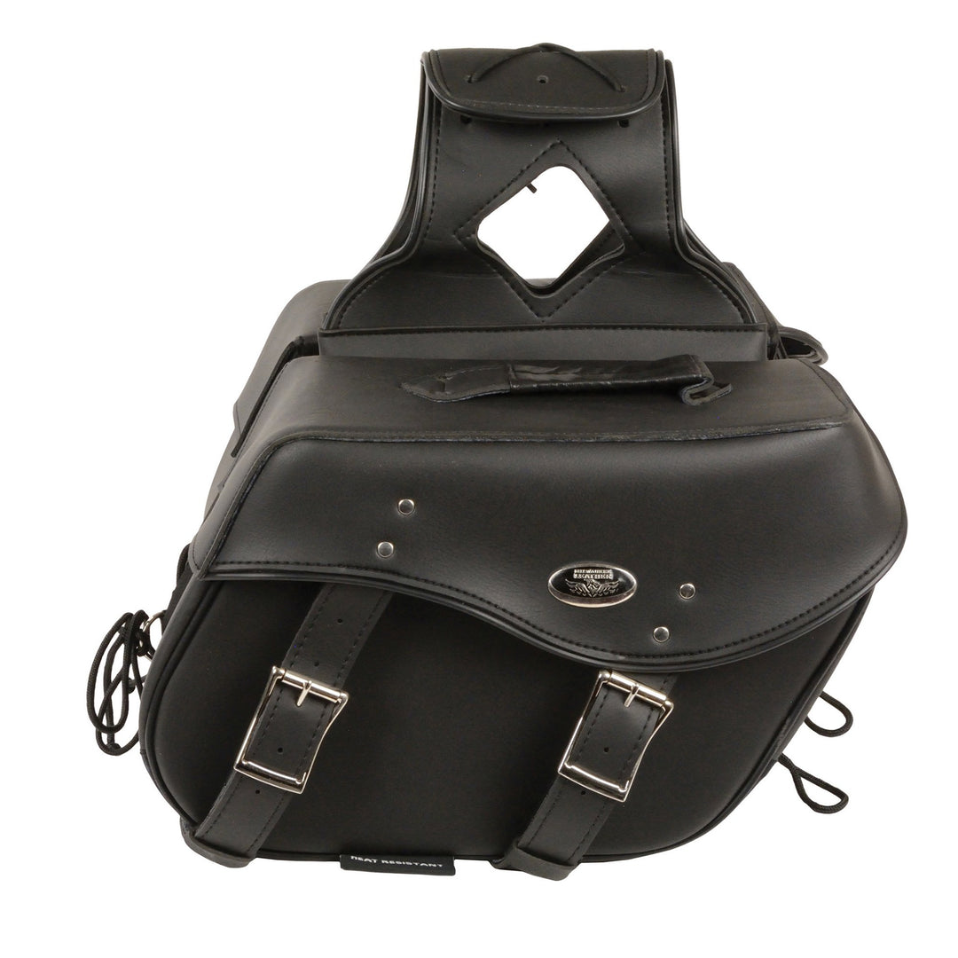 Milwaukee Leather SH55303ZB Black Medium Zip-Off PVC Throw Over Motorcycle Saddlebags