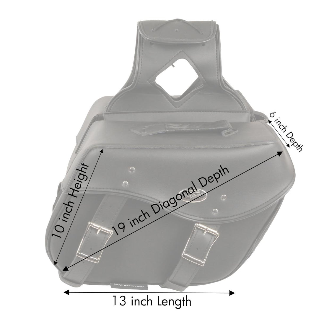 Milwaukee Leather SH55303ZB Black Medium Zip-Off PVC Throw Over Motorcycle Saddlebags